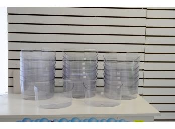 Group Of 22 Lucite Bins For Slat Walls