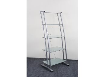 Four Shelf Glass And Metal Shelf Unit #2