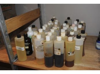 Big Assortment Of Scented Oils Used 1 Pound Bottles.