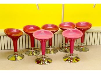 Group Of 7 Pink Scoop Chairs