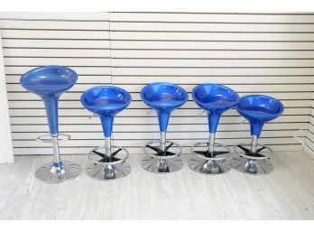 Group Of 5 Blue Scoop Chairs