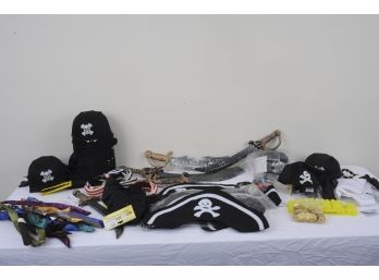 Big Group Of Pirate Themed Party Favors, Hats, Bandanas Etc.