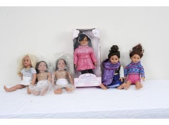 Group Of 6 Sophia's  18' Soft Body Dolls  (1 New In Package 5 Loose)