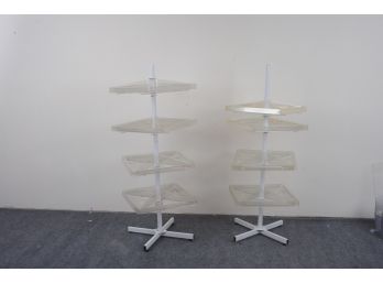 2 Retail Merchandise Racks Containing 4 Shelves Each.