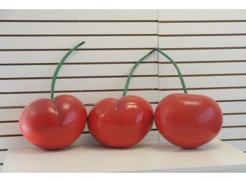 Group Of 3 Custom Manufactured 3-Dimensional Cherries