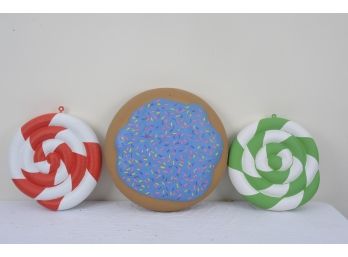 Group Of 3 Custom Made Candy / Cookie Themed Foam Decor Items