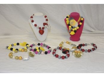 Fashion Jewelry Lot With 2 Displays