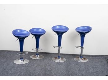 Group Of 4 Adjustable Height Scoop Stools