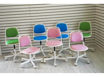 Group Of 7 Colorful Task Chairs