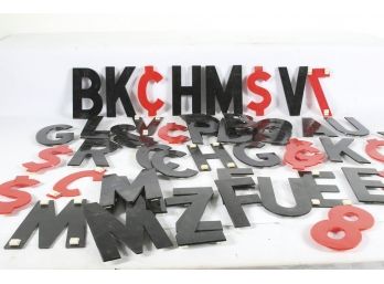 Mixed Lot  Of Red And Black Marquee Letters, Numbers & Symbols