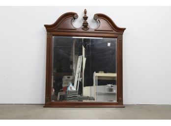 Large Wood Framed Beveled Mirror