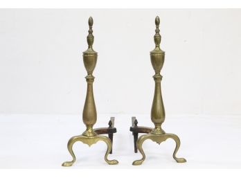 Pair Of Brass Andirons