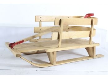 Wood Child's Sled - Made In Canada For L&G Enterprise's With Pull Handle