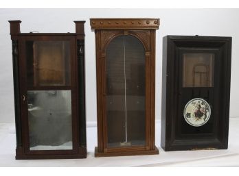 3 Pieces - Wood Pendulum Clock Shells No Movements