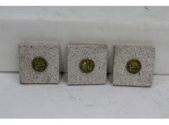 Group Of 3 United States Capitol Building Sandstone Paper Weights