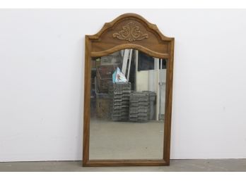 Large Wood Framed Mirror Wall Mount Or Bureau Top With Brackets