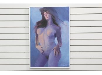 Doug Leigh(1925-2016) Connecticut Artist  'Erotic Dancer'  Framed And Signed Oil On Canvas