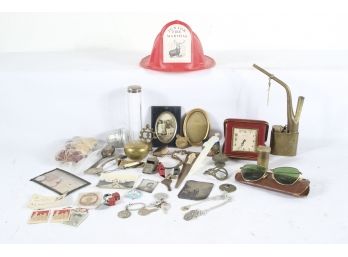 Mixed Box Lot Of Vintage Decor, Collectible Pictures, Whistle, Poker Chips, Much More