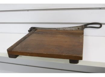 Small Wood And Metal Paper Cutter