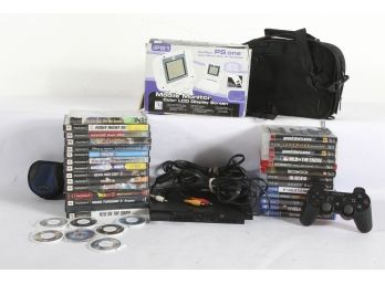 Playstation Lot (1) Console, Assorted Games, And Accessories - Untested