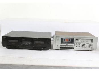 2 Cassette Players - Sony TC-WE305 Dual Cassette, Sanyo RD5009