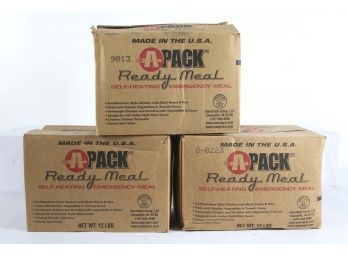 3 Box Lot A-Pack Ready Meal Self Heating Rations - Made In USA