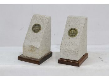 Pair Of Bookends Made From Sandstone From The United States Capitol 1793-1960