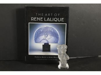 Lalique Cristal Paris - Crystal Figurine Statue 2 Nude Figures 5.5' Tall - Including Book