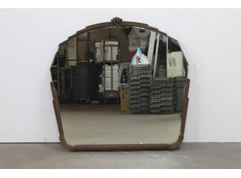 Antique Wood Framed Wall Hung Mirror