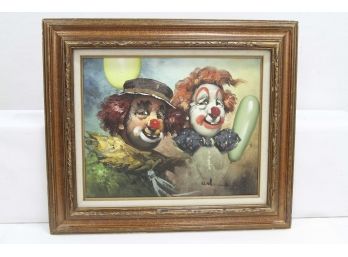 28' X 24' Moninet Framed Clown Painting