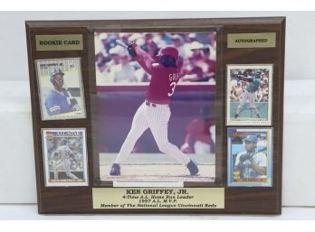Ken Griffey Jr Plaque With Rookie / Autographed Cards With COA