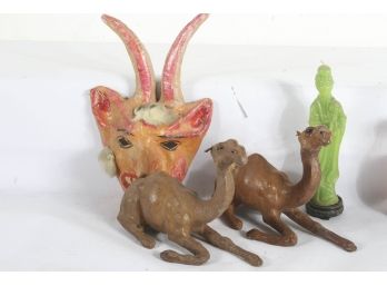 Leather Camels, Asian Geisha Candle, Paper Mache Mask