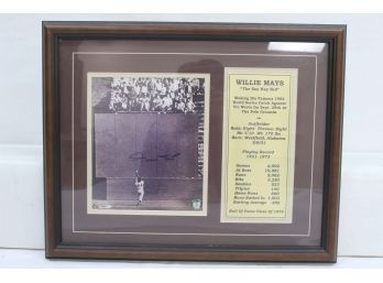 Willie Mays Autographed Picture, Stacks Of Plaques COA