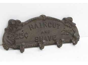 Cast Iron Sign, Haircut / Shave $0.25