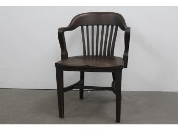 Antique B L Marble Mahogany Bankers Chair