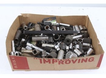 36 Ibs Of Miscellaneous Sockets And Extenders Craftsman,Husky Sk Etc