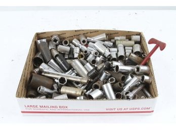 35 Ibs Of Miscellaneous Sockets And Extenders Craftsman,Husky Sk Etc.