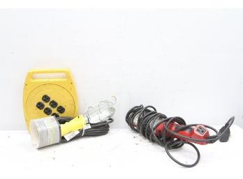 2 Shop Lights And Retractable Extension Cord