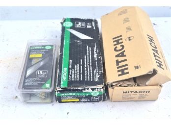 Three Boxes Of Hitachi Finish Nails - Various Length And Type