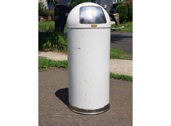 36' Tall 1950s United 'Fire Fighter' Bullet Trash Can With Insert