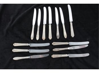 Group Of Thirteen Sterling Silver Handled Flatware Knives