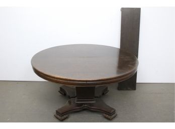 Center Pedestal Oak  Table - With Leaf