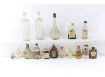 Sixteen  Assorted Glass Bottles