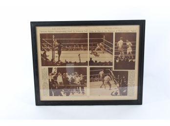 1923 Jack Dempsey/Luis Firpo - Newspaper Pictorial Framed