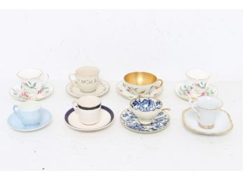 Lot Of Demitasse Porcelain Cups & Saucers From Royale Garden, Bavaria, Limoge And Others