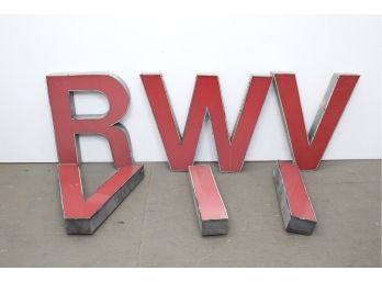 6 Large Red Neon Letters