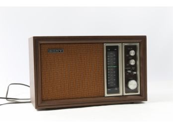 Vintage Wood Grain Sony AM-FM Radio