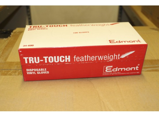 Edmont Tru-Touch 34-600 Featherweight Disposable Vinyl Gloves Size Large (2000 Gloves)