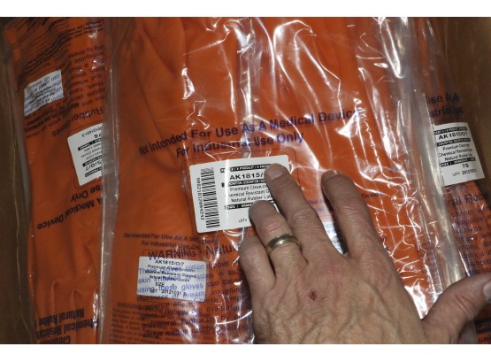 Honeywell Safety Products AK1815/0/10 Orange Latex Chemical Resistant Gloves