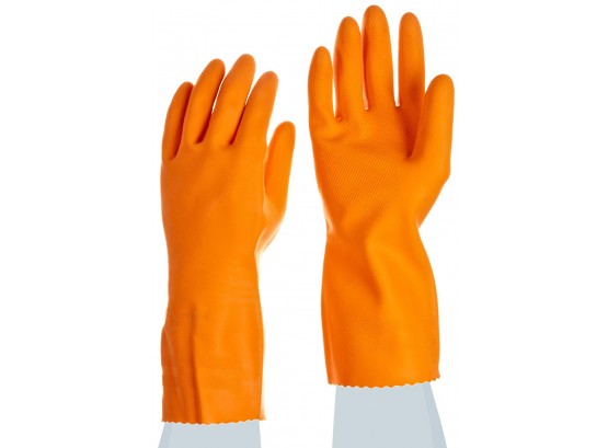 Ansell Heavyweight 208 Extra Heavy-Duty Rubber Gloves Orange (8 Dozen Pairs)